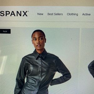Brand new Spanx. Faux leather shirt.